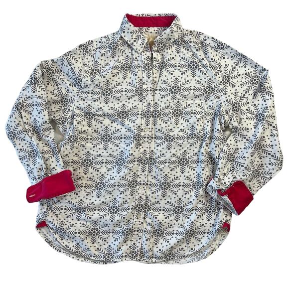 Victoria's Secret Women's Large Winter Sleep Shirt Button Up Pajama Top - Picture 1 of 6